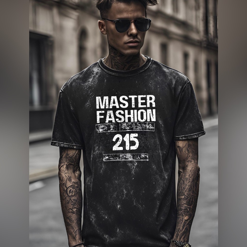 Mast3r Fashion black acid washed tee